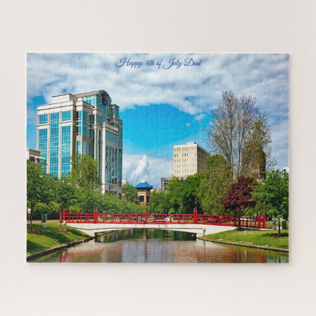 Huntsville Alabama Happy 4th of July Dad Jigsaw Puzzle (Horizontal)
