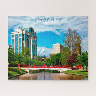 Huntsville Alabama Happy 4th of July Mum Jigsaw Pu Jigsaw Puzzle