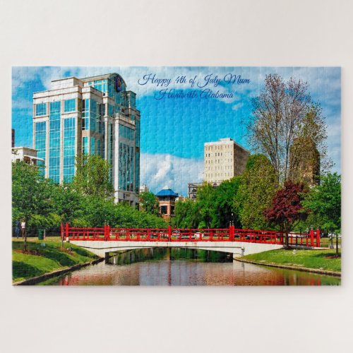 Huntsville Alabama Happy 4th of July Mum Jigsaw Pu Jigsaw Puzzle