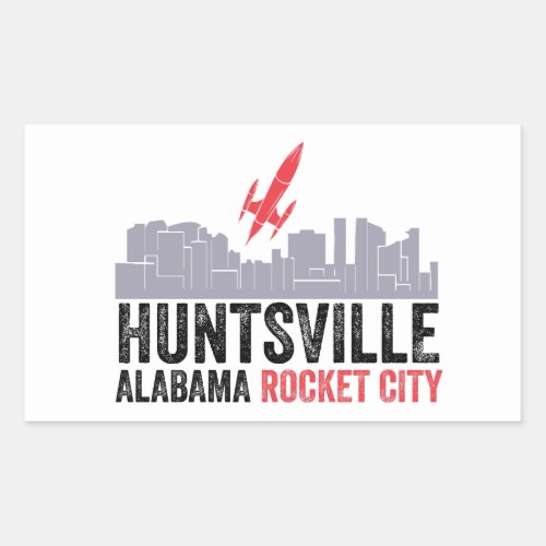 Huntsville Alabama Rocket City Rectangular Sticker