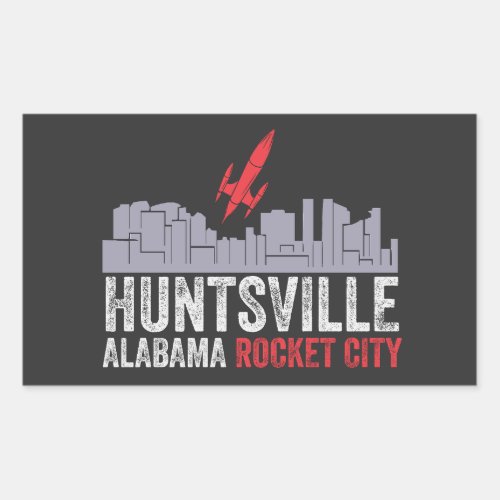 Huntsville Alabama Rocket City Rectangular Sticker