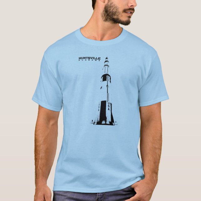 Huntsville, Alabama Saturn V Rocket T-Shirt (Front)