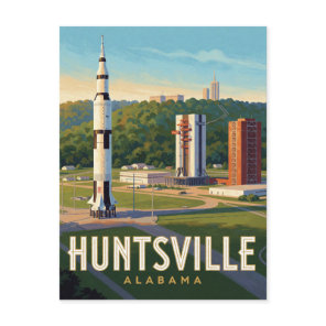 Huntsville Alabama Space Travel  Postcard