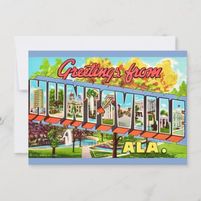 Huntsville Alabama Vintage Postcard (Front)