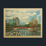 Huntsville Alabama Vintage Travel Postcard<br><div class="desc">Huntsville Alabama design in Vintage Travel style featuring a lovely city view complete with skyline,  water and bridge. Thanks to Lee Coursey's photo as base: http://bit.ly/1B9mXos</div>