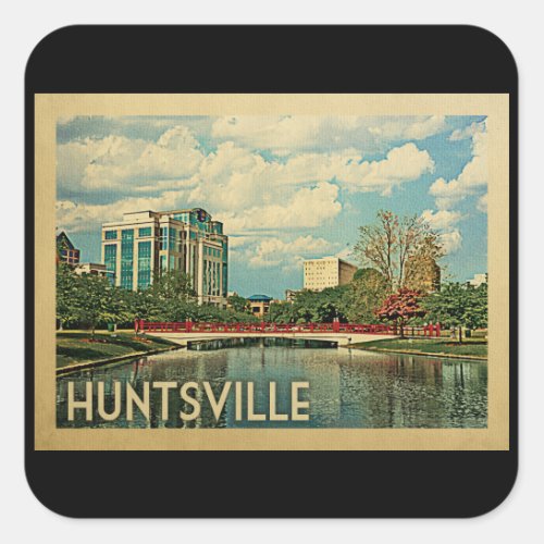 Huntsville Alabama Vintage Travel Square Sticker