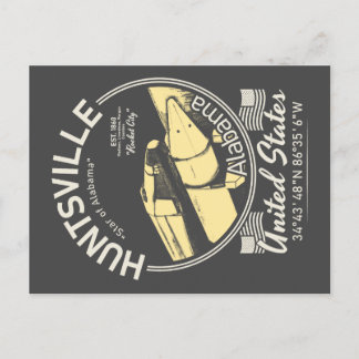 HUNTSVILLE CITY ALABAMA - ROCKET SPACESHIP POSTCARD
