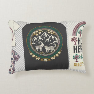 Hunza Heritage Graphic T-Shirt Gilgit-Baltistan Accent Pillow