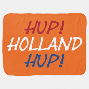 Hup Holland Hup overlaid on NLD flag on or bbcnt Baby Blanket