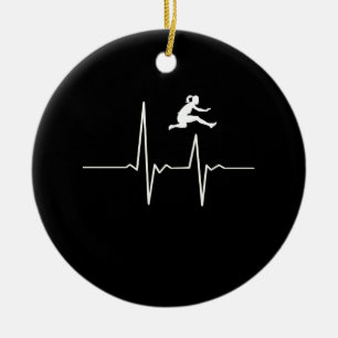 Hurdler Heartbeat Ceramic Ornament
