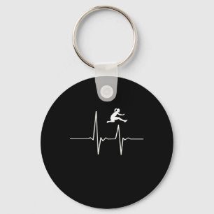 Hurdler Heartbeat Keychain