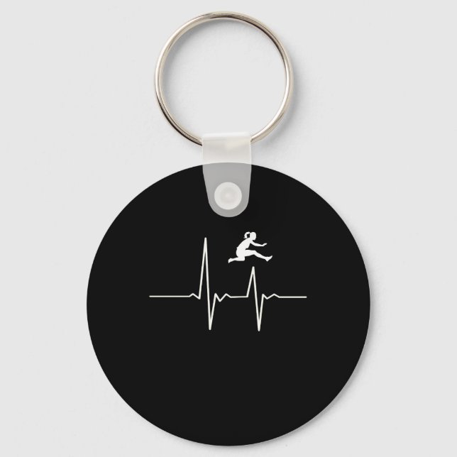 Hurdler Heartbeat Keychain (Front)