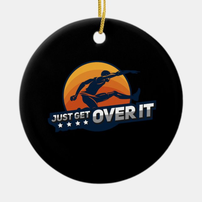 Hurdler Hurdling Sport Gift Ceramic Ornament (Front)