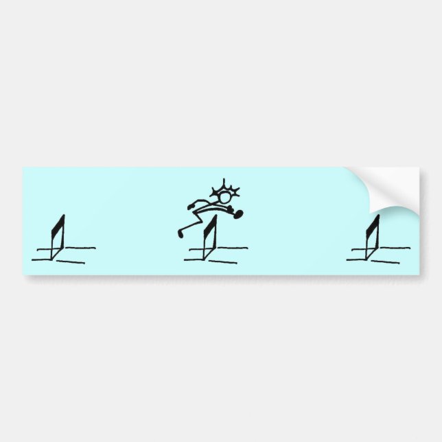 Hurdler Stickman Track and Field Bumper Sticker (Front)