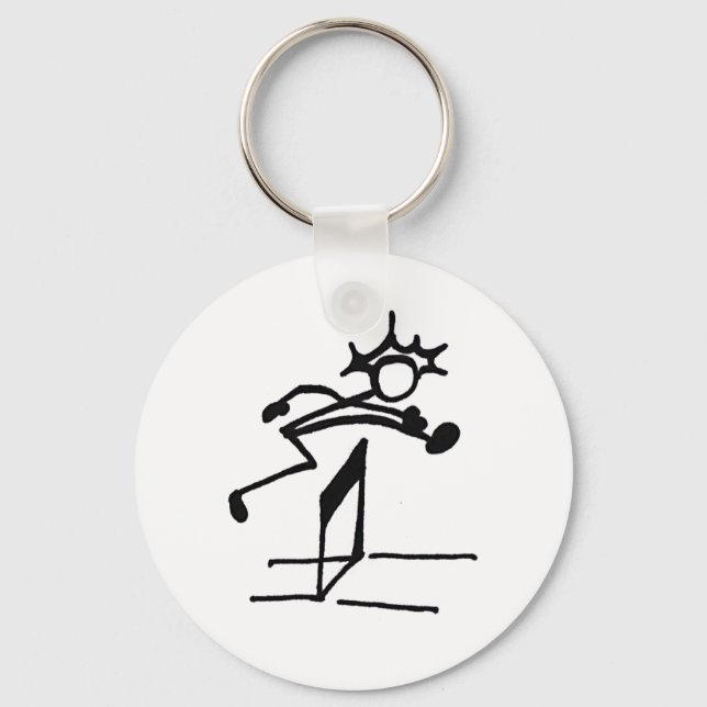 Hurdler Stickman Track and Field Keychain (Front)