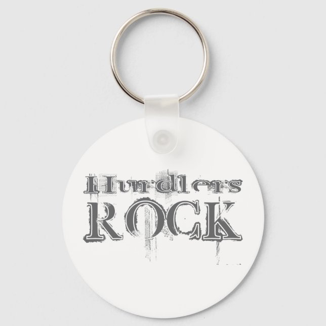 Hurdlers Rock Keychain (Front)