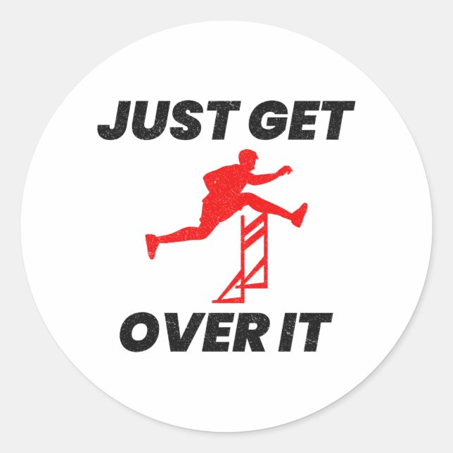 Hurdles Hurdling Hurdler Running Runner Athletes Classic Round Sticker (Front)