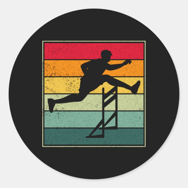 Hurdles Hurdling Running Runner Track and field Classic Round Sticker (Front)