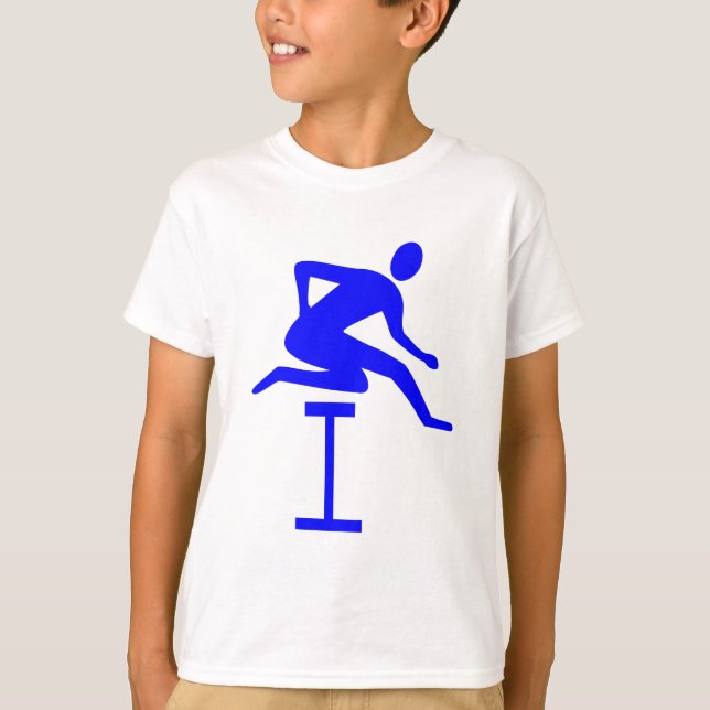 Hurdling - Blue T-Shirt (Front)