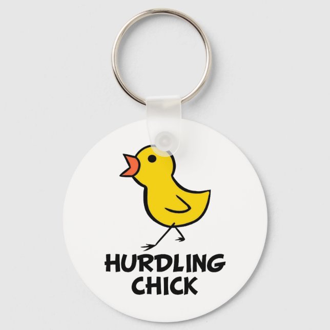 Hurdling Chick Keychain (Front)