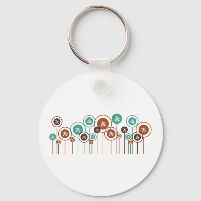 Hurdling Daisies Keychain (Front)