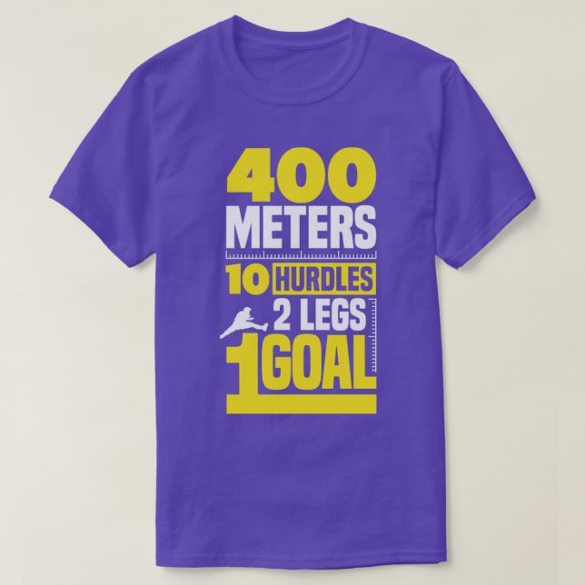 Hurdling Hurdle Runner Track and Field 400 Meters  T-Shirt (Design Front)