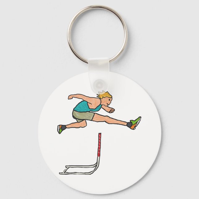 Hurdling Hurdles Keychain (Front)