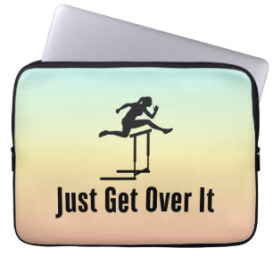 Hurdling Just Get Over It Female Hurdler Girl Mom Laptop Sleeve