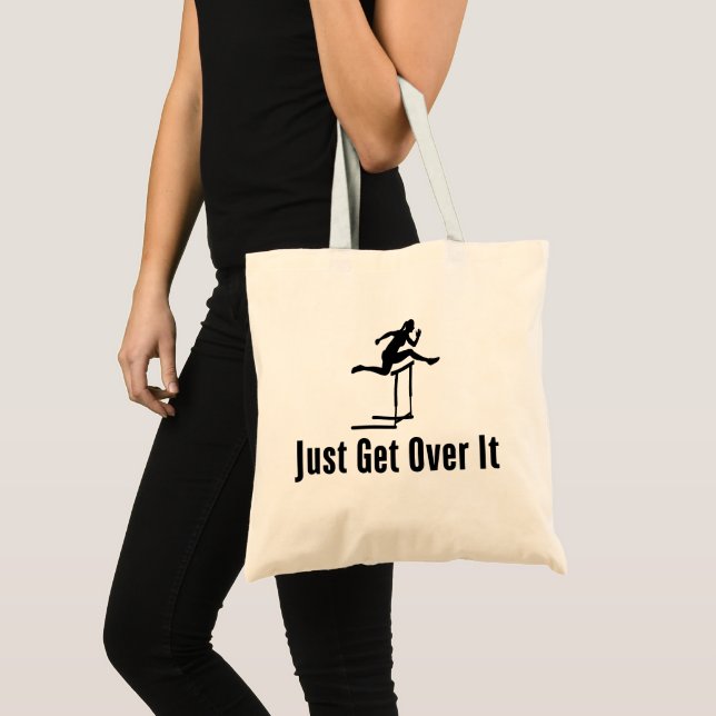 Hurdling Just Get Over It Female Hurdler Girl Mom Tote Bag (Front (Product))
