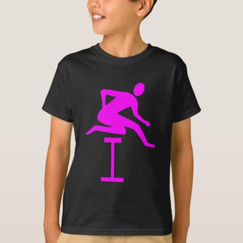 Hurdling _ Magenta T_Shirt