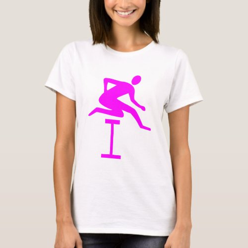 Hurdling _ Magenta T_Shirt