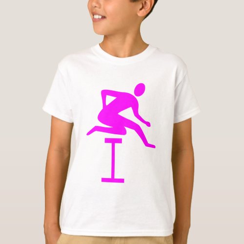 Hurdling _ Magenta T_Shirt