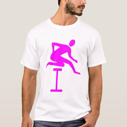 Hurdling _ Magenta T_Shirt