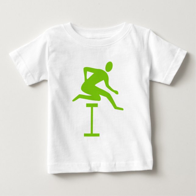 Hurdling - Martian Green Baby T-Shirt (Front)
