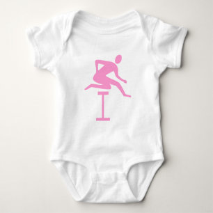 Hurdling - Pink Baby Bodysuit