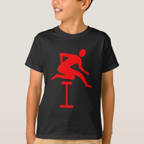 Hurdling _ Red T_Shirt