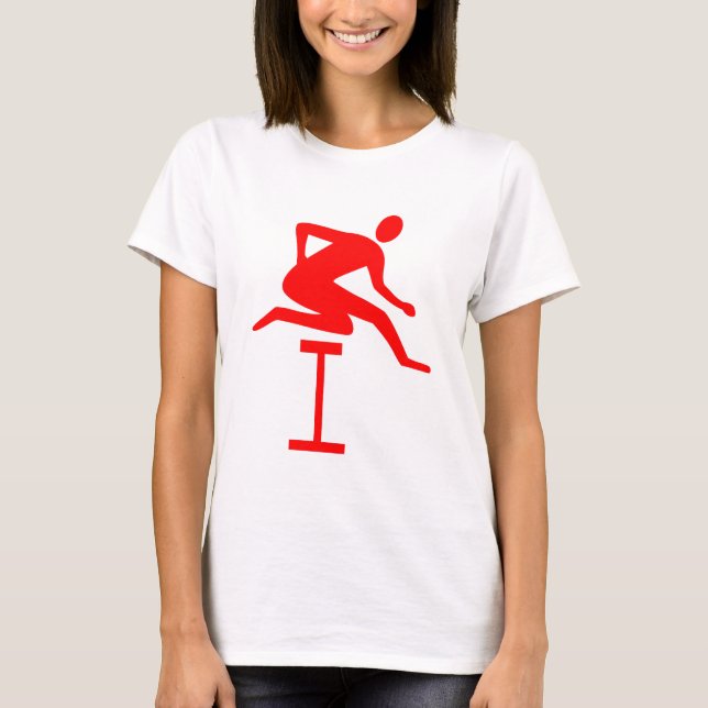 Hurdling - Red T-Shirt (Front)