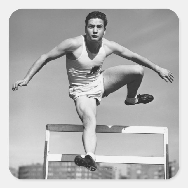 Hurdling Square Sticker (Front)