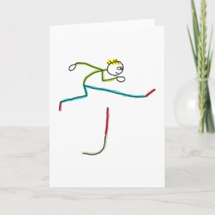 Hurdling Stickman Card