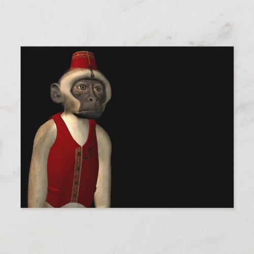 Hurdy Gurdy 3D Music Monkey 11 Postcard
