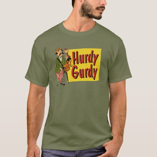 Hurdy Gurdy Man with Monkey and Accordion T_Shirt