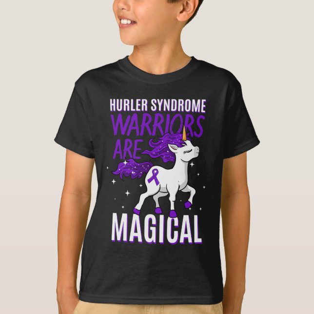 Hurler Syndrome Warrior Awareness Unicorn Mps-ih P T-Shirt (Front)