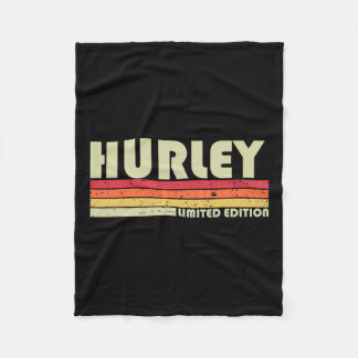 Hurley Surname Fun Retro Vintage 80s 90s Birthday Fleece Blanket