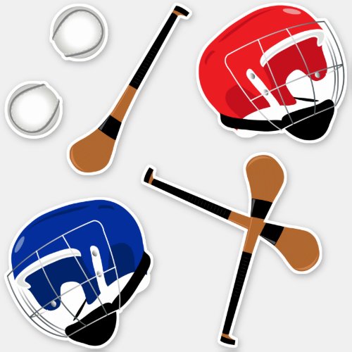 Hurling Gaelic Sports Sticks Balls and Helmets Sticker