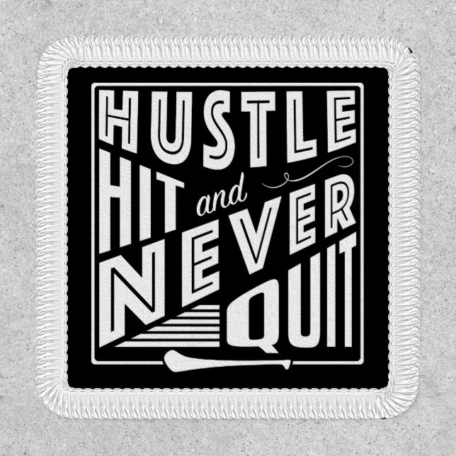 Hurling Hustle Hit & Never Quit, GAA Gaelic Games Patch (Front)