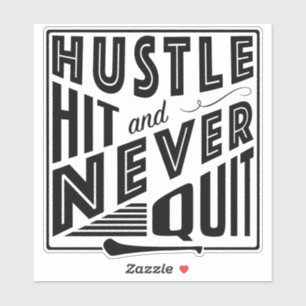 Hurling, Hustle Hit & Never Quit, GAA Gaelic Games Sticker