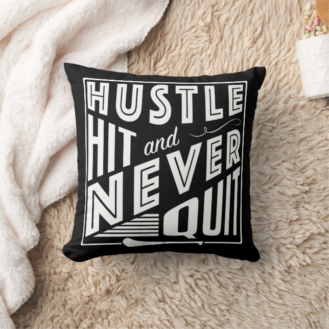 Hurling Hustle Hit & Never Quit, GAA Gaelic Games Throw Pillow (Blanket)
