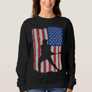 Hurling Player American Flag Sweatshirt