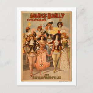 Hurly-Burly Extravaganza Theatre Poster Postcard