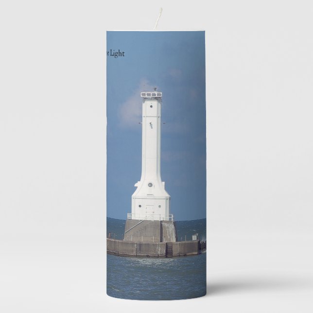 Huron Harbor Light candle (Front)